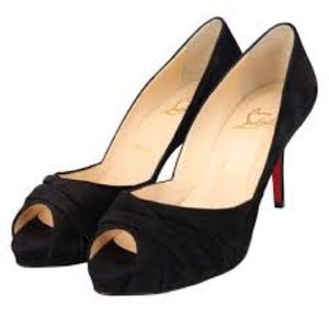 Christian Louboutin Verde 90 black royal suede, 6.5